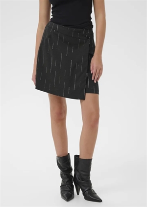 Adira mw wrap skirt Dark Grey Melange Gestuz 